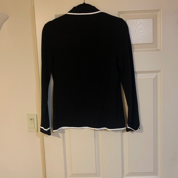 Kasper Separates Black/White Knit Cardigan Sweater sz XS - Picture 5 of 6